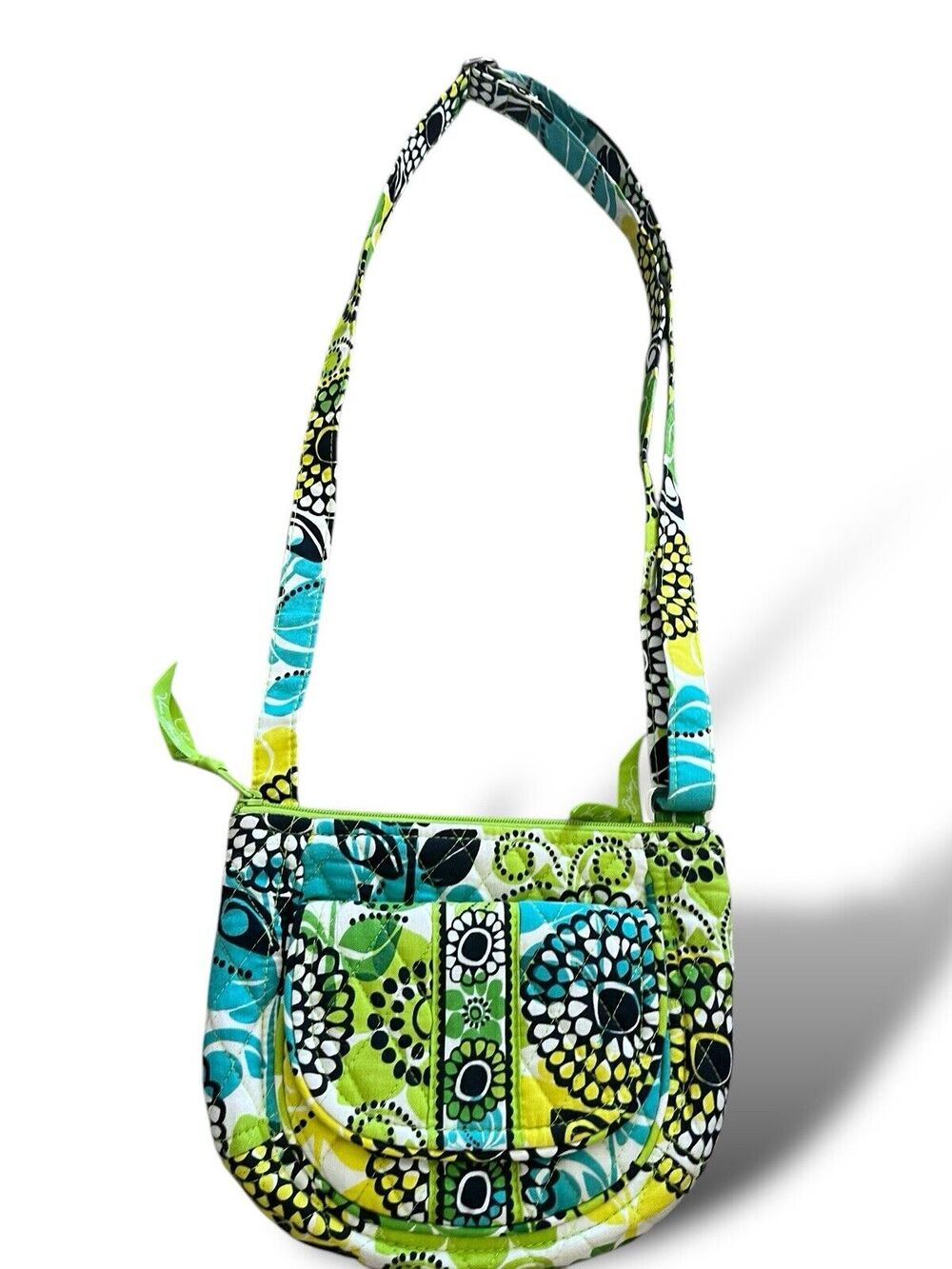 Vera Bradley Saddle Up "Lime's Up" Print Crossbody Shoulder Bag Purse